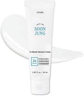 ETUDE SoonJung 2x Barrier Intensive Cream: Panthenol & Madecassoside for Sensitive Skin Repair, Rich Moisturizer, Hypoallergenic, Korean Skincare, 2.02oz