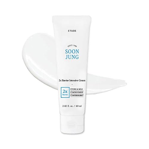 ETUDE SoonJung - Crema intensiva original de barrera, crema hidratante facial, crema facial hidratante de manteca de karité para pieles sensibles,