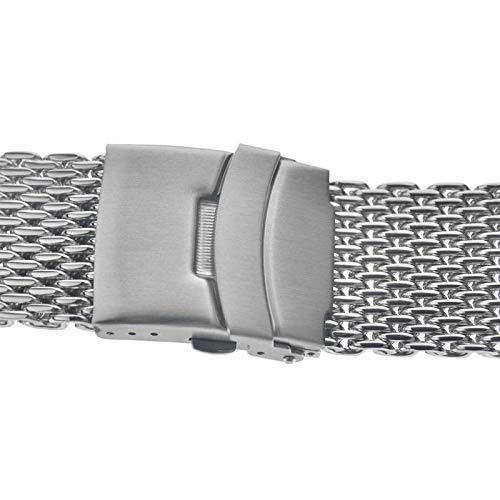Paski do zegarków Srebrny 18 mm/20 mm/22 mm/24 mm Siatkowy pasek do zegarka ze stali nierdzewnej Pasek Siatkowy metalowy pasek do zegarka Bransoletka do zegarka (kolor: srebrny, rozmiar: 22 mm)
