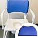 Ysyqkn Bedside Commode Chair Backrest Toilet Seat Leather Backrest Sponge Back Pad, Blue