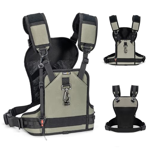 Harnais appareil photo double sangle avec gilet de portage leger et triple support de securite