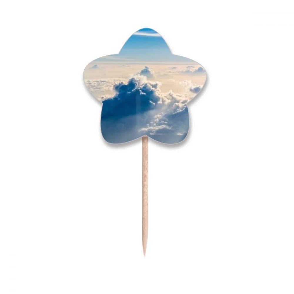 Cupcake picks bleu ciel et nuages pour sublimer vos tables de fête d'anniversaire