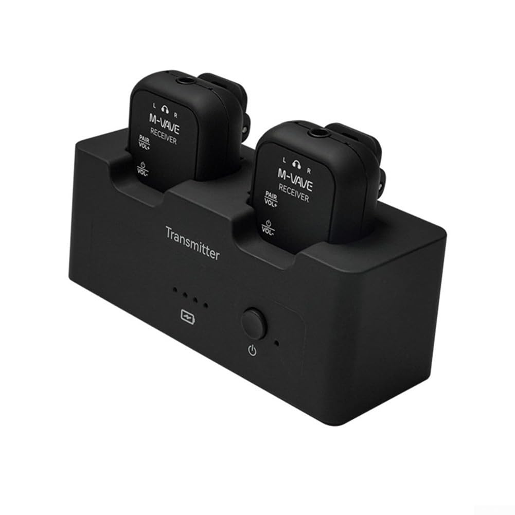 Trasmettitore Audio Wireless per m-vave WP-12 Qualità Studio 24bit 48KHz Lunga Autonomia 24h Per Musicisti Live DJ Black