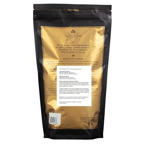Image of Harney & Sons Earl Grey Supreme Tea Sachets, 50 Count | Black tea with silver tips and natural bergamot oil. Contains caffeine.