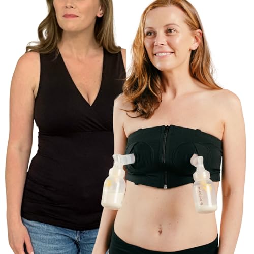 Image of Hands-Free Pumping Bra + Tank - Comfortable, Adjustable, Customizable - Converts Any Nursing Bra to a Pumping Bra