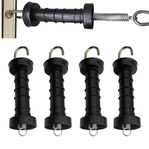 HechoVinen Asas de puerta eléctricas, 5 unidades, mango para puerta con gancho, aislado para valla eléctrica, paso de puerta