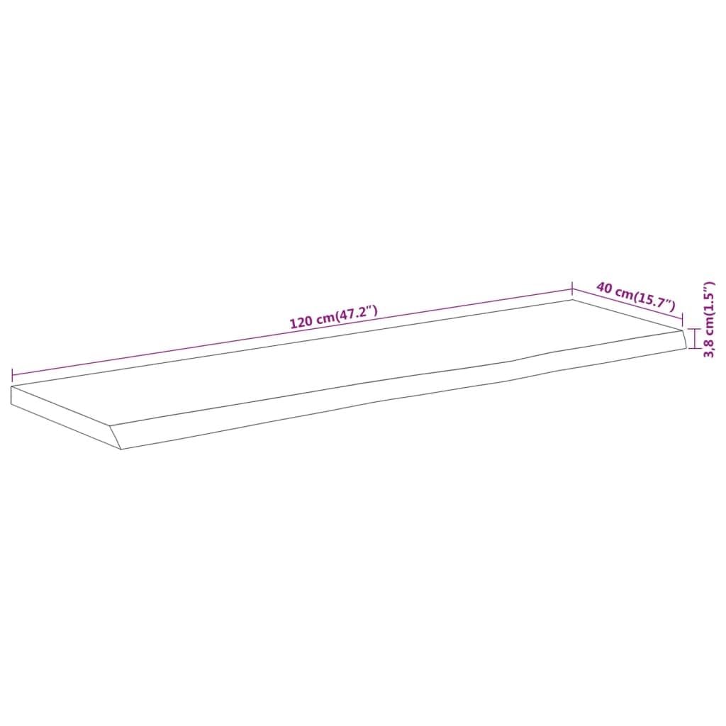 vidaXL Tablero Rectangular Madera de Acacia Borde Vivo 120x40x3,8 cm