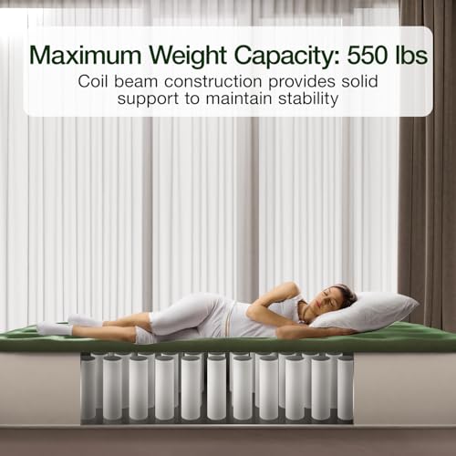 Zearna Air Mattress with Built in Pump - Upgraded Twin Blow Up Mattress, 2 Mins Quick Self Inflatable, 13"/550lbs Max, Strong Support, No Lost Air, for Camping,Home,Guests,Portable Travel
