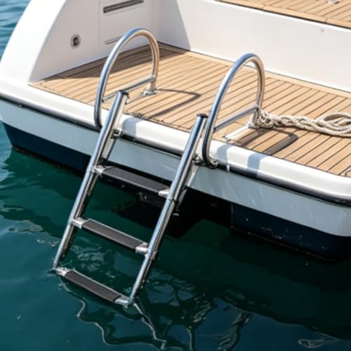 Escalera extensible de acero inoxidable para barco miniatura 5