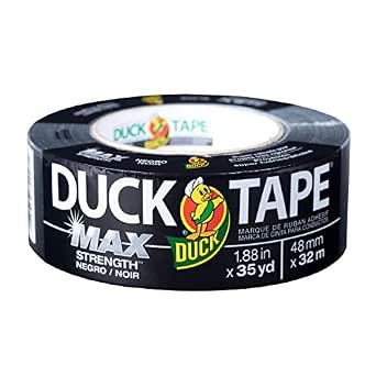 Duck Brand Max Strength Duct Tape - 1 Roll - Heavy Duty Hold - 1.88 Inch x 35 Yards - Black (240867)