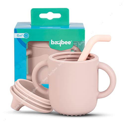 BAYBEE Baby BPA-Free Silicone Sipper Cup Drinking Training Anti Spill ...