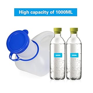 AWOKEN Unisex Potty Urinals for Car, Urine Bottles for Men and Women, Portable Pee Bottle, With a Lid and Funnel, Leakproof Toilet Urinals for Car,travel Camping,Blue and White,24*10cm(9*4 inches)