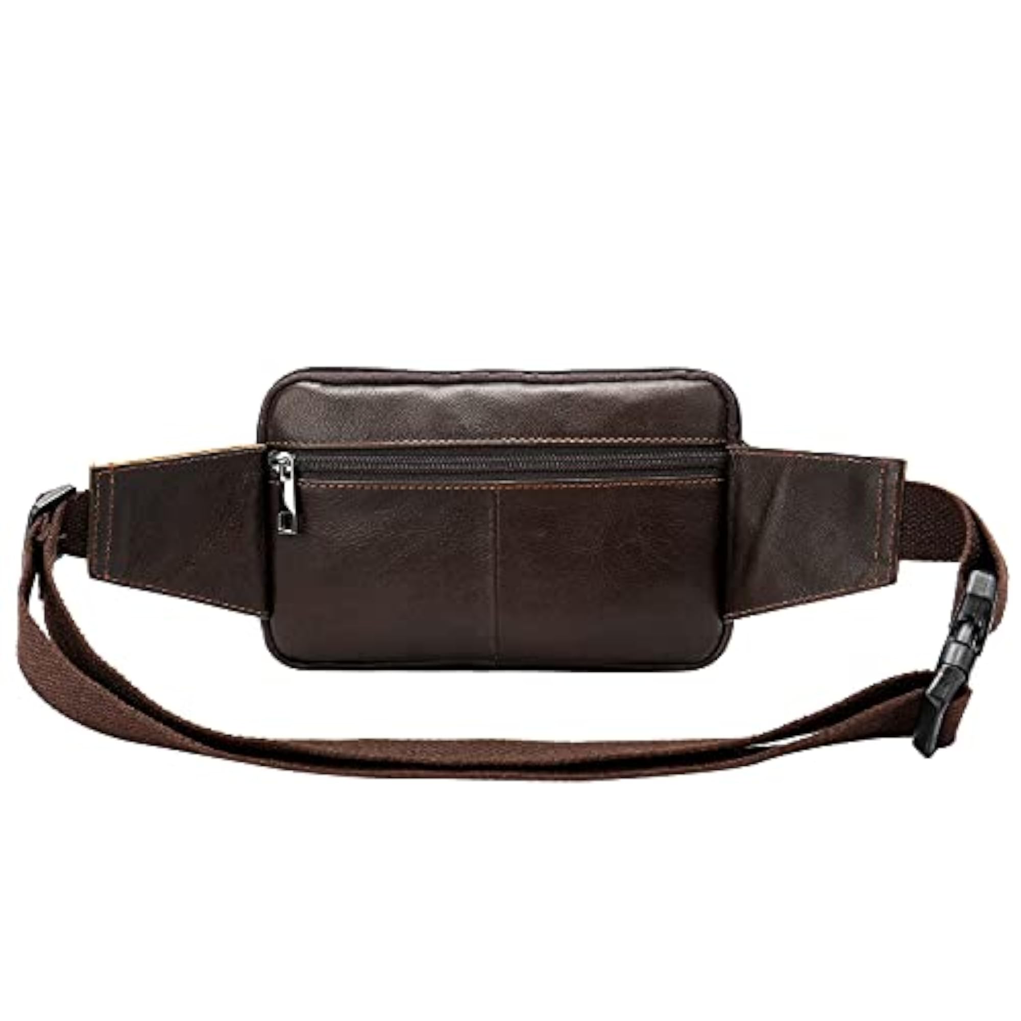Genuine Leather Fanny Pack 4 Zipper Belt Bag