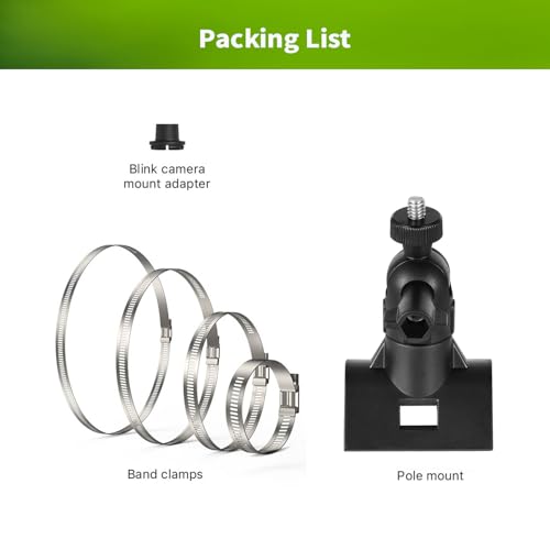 Lonnky Pole Mount for Blink Cameras, Adjustable Pipe Clamp Bracket for Blink Outdoor 4 (4th Gen/3rd Gen), Blink XT/XT2, Blink Mini/Indoor, Drainage Pipe & Steel Pole Mount for Home Security Cameras - Image 7