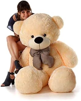 HUG 'n' FEEL SOFT TOYS Soft Toys Long Soft Lovable Huggable Cute Giant Life Size Toy Child Safe Best for Birthday Gift Valentine Gift for Girlfriend 4 FEET Cream Plush & Stuffed Toys