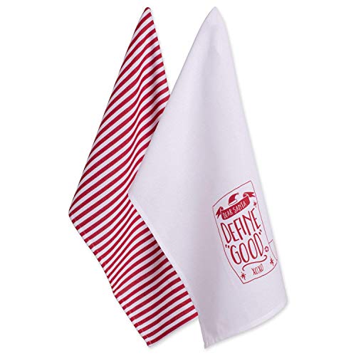 Image of DII Christmas Tea Towels Decorative Kitchen Dish Towel Set, 18x28, Dear Santa, 2 Piece