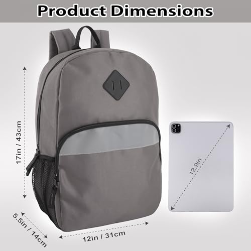 Trail maker Reflective School Backpack for Kids | Colorful Backpack with Adjustable Straps, Side Water Bottle Pockets (Grey)4