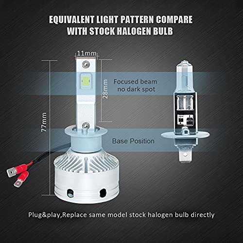 Kit Full Led H1 12V 50W,Super Luminosa 8000 Lumen