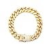 Produktbild Einsgut Hip Hop Armband Hip Hop Iced Out Diamond Miami kubanische Gliederkette Armband für Männer und Frauen,Gold,18,5 cm