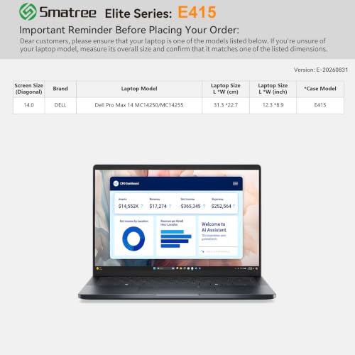 Image of Smatree Elite Laptop Sleeve for 14 inch Dell Pro Max 14 MC14250 /MC14255