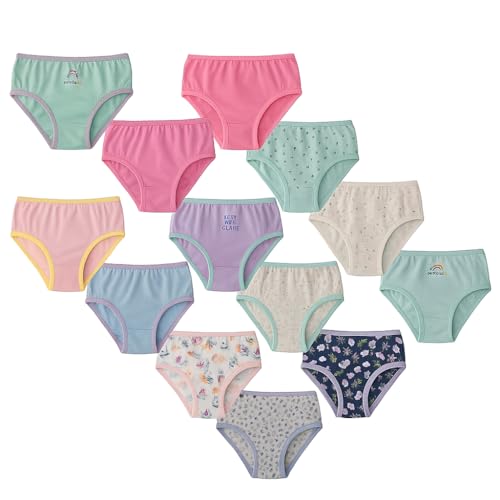 Image of Girls 100% Pure Cotton Briefs Panties (Pack of 10) | Soft Breathable Skin-Friendly Underwear for Kids | Comfortable Elastic Waist Innerwear for Girls | Multicolor Assorted