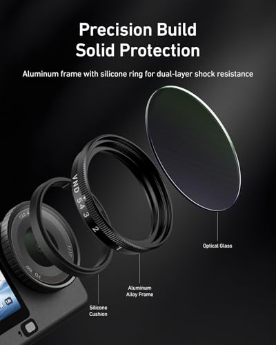 Image of TELESIN Filter Kit for DJI Osmo Action 6 - VND 2-32 Variable ND, CPL UV Lens Filters, Snap-On /HD Optical Glass /Multi-Coated Filters Set, Action 6 Accessories for Travel, Sports & Cinematic Video
