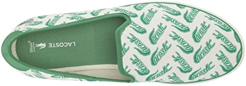 Lacoste Women's Canvas Resort Slip On Sneaker, White/Green, 7.5 | Image 4