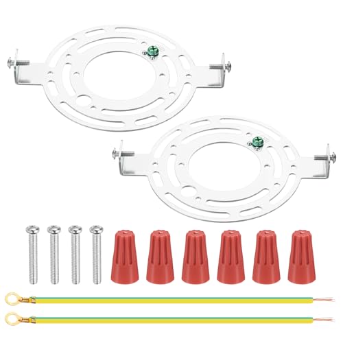 PATIKIL 135mm (5.31") Universal Light Fixture Mounting Bracket Kit, 2 Set Silver Tone Indoor Ceiling Mount Bracket for Wall Light, Ceiling Light, Pendant Light, Chandelier