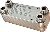 Edelstahl Wärmetauscher Plattenwärmetauscher NORDIC Ba-12-20, 45kW, 20 platten, 3/4” (ohne Isolierung)