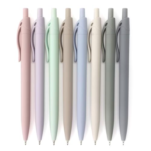 Bribobo 8-Pack Retractable Ballpoint Pens, Smooth Writing, Black Ink, Comfortable Grip, Ideal for Office, School & Everyday Use