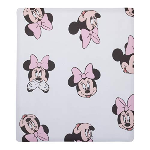 Disney Minnie Mouse - Blushing Minnie - 4 Piece Toddler Bed Set - Coral Fleece Toddler Blanket, Fitted Bottom Sheet, Flat Top Sheet, Standard Size Pillowcase #TOP2