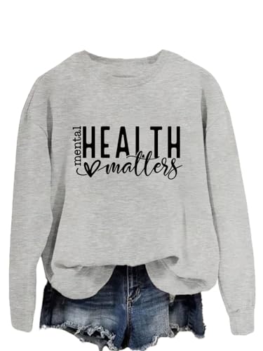 Mental Health Matters Sweatshirt Mental Health Awareness Shirts Women Crewneck Psychology Therapist Pullover Tops2