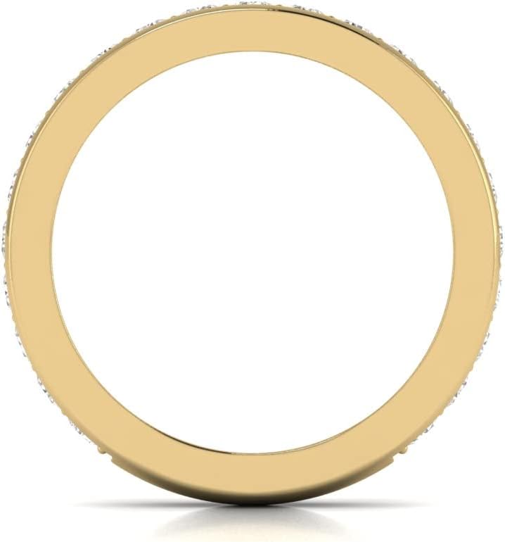 TimeLess Classics Women's 1/2-2 CTW Natural Diamond Eternity Band in 14K White and Yellow Gold - Band For Engagement, Wedding, Anniversary