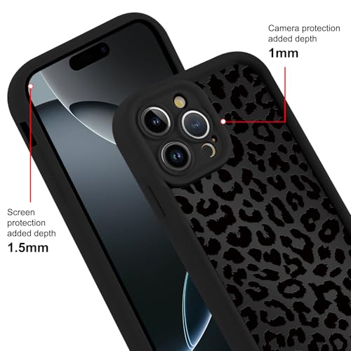 lioscre Cute Cheetah Print Phone Case for iPhone 16 Pro Max Case 6.9", Aesthetic Luxury Black Leopard Pattern Design Cover Shockproof Soft Slim TPU Full Camera Lens Protective Funda for Women Girls by lioscre - Used condition - Image 4