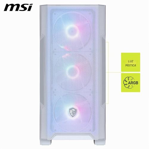 Caja msi mag forge m100r blanca que elimina el calor en ordenadores de torre gaming 3