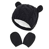Gorro de punto con bonitas orejas de oso que mantiene la cabeza y las orejas del bebé calientes. Accesorios de ropa imprescindibles para el invierno