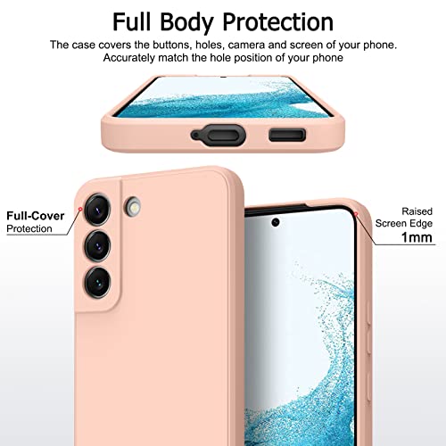 Vanjua [2 Pack] For Samsung Galaxy S22 Case, Stylish Liquid Silicone Slim Full-Body Protective Cover For Samsung Galaxy S22 5G 6.1 Inch Phone Case (Violet+Pink) #TOP3