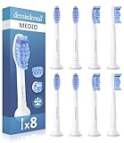 Pack con 8 cabezales demirdental compatibles con los recambios de Philips Sonicare, cepillos de dureza media, corresponde a HX6018