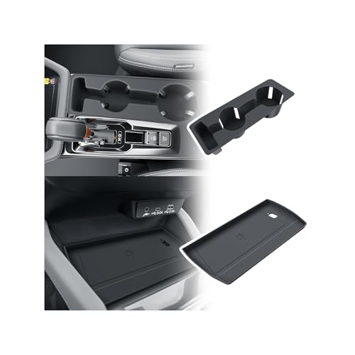 BIBIBO 2Pack for 2026 Subaru Forester Center Console Cup Holder 2026 Subaru Forester Silicone Cup Holder& Wireless Charging Mats 2026 Forester Accessories(Not for 2025 Forester