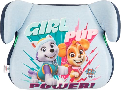 Tataway Fotelik samochodowy dla dzieci Paw Patrol Girl oparcie i-Size ECE R129. Winda samochodowa dla dzieci 6-12 lat, 125-150 cm, 22-36 kg