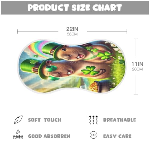 Capybara St Patricks Clover Baby Burp Cloths Burp Cloth Rags Cotton Burp Clothes Absorbent Muslin Burp Cloths Soft for Boy Newborn Girl Unisex 1 Pack 22x11 Inches2
