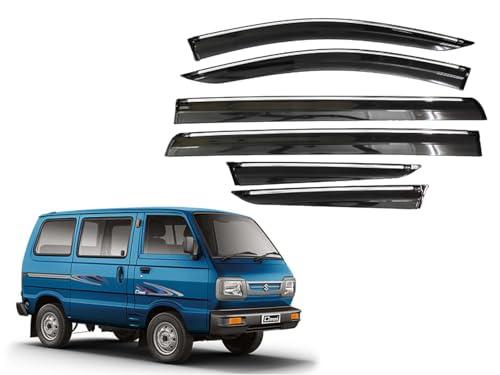 Image of CAR SAAZ Chrome Line Door Visor for Omni (2017-2020)(Set of 6Pcs) | Rain Guard | Wind Deflector