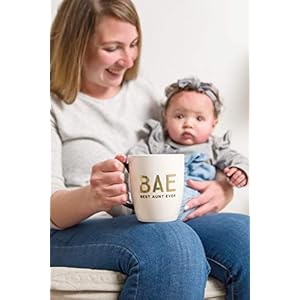 Pearhead Bae Best Aunt Ever Ceramic Mug, Aunt Coffee Mug, Best Aunt Gifts, 16 oz Pearhead Bae Best Aunt Ever Ceramic Mug Aunt Coffee Mug Best Aunt Gifts 16 oz