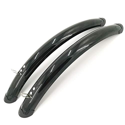 WaWeiY 700C della Bicicletta della Strada Anteriore Parafango Posteriore Retro Bicicletta Fixed Gear Bike Fender Bicycle Parts Pratica Silver Black (Color : Black 1pair)