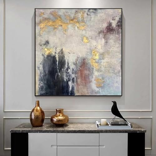 Toile graffiti abstrait moderne 70x70cm solution mur vide salon - 2