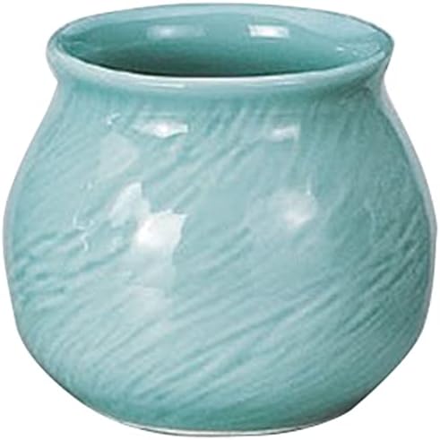 Set of 5 Pot Supplies, Suzuka Celadon with Ala, Small, 3.8 x 4.1 inches (9.6 x 10.3 cm), Banko Ware Enhanced Japanese Tableware, Sake Cup, Restaurant, Inn, Commercial Use