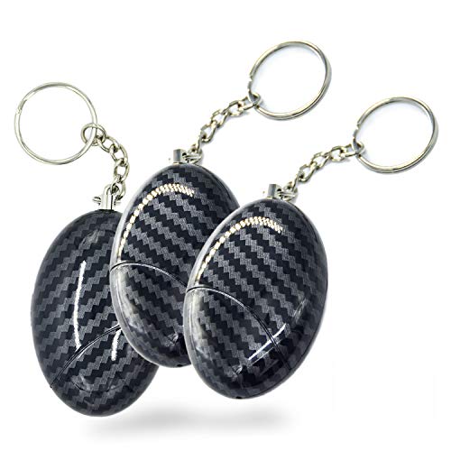 130dB Personal Alarm Premium Emergency Safety Sound Whistle Self-Defense Security Alarm Cute Bag Decoration for Kids/Women/Girls/Elderly Self Protection (3 Pack, Black)