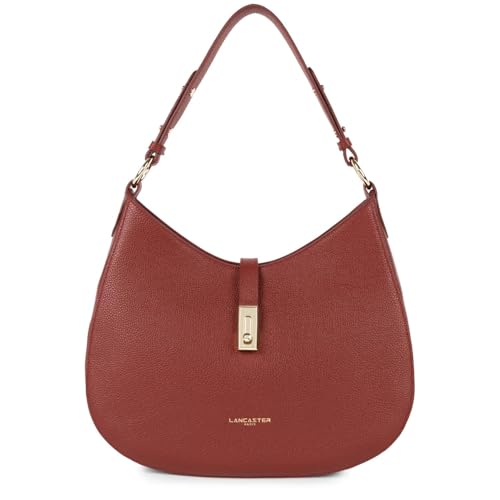 Sac besace LANCASTER Milano Horizon en cuir carmin idéal pour vos journées urbaines et le bureau