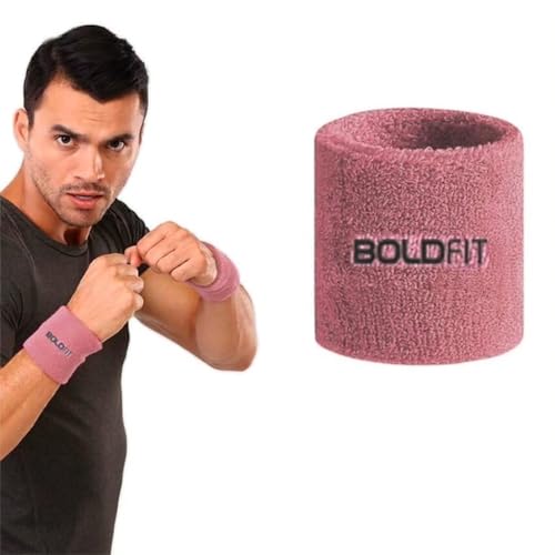Image of Boldfit Cotton Wrist Band for Men & Women 3 Inch - Wrist Sweat Band for Badminton Football, Basketball, Running & Athletic Sports, Sweat Absorbent Wrist Bands