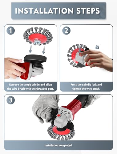 Winkelschleifer Drahtbürsten Set, 125 mm Kegelbürsten, M14 Topfbürste für Reinigen und Schleifen( 3 Stück )